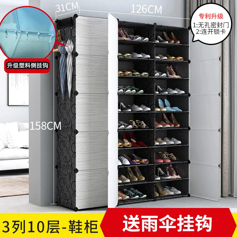 Étagère à chaussures moderne et simple multicouche, gain de place et économique, armoire anti-poussière pour la maison, étagère à chaussures de grande capacité