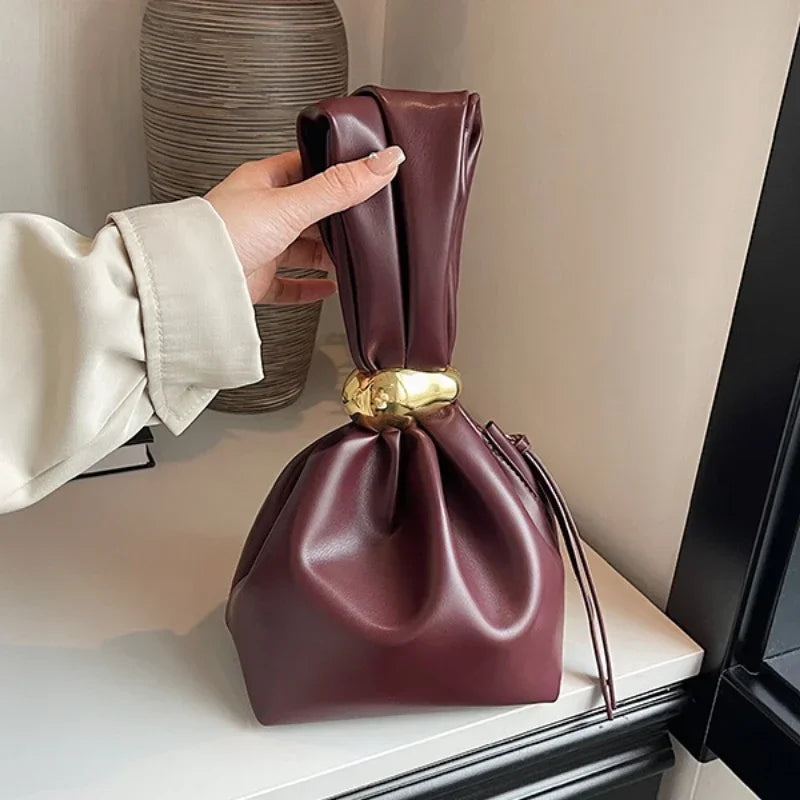 Pochette personnalisée en cuir souple pour femmes, Mini pochette seau plissée de luxe de styliste, sacs de soirée de fête à fermeture éclair latérale de tempérament