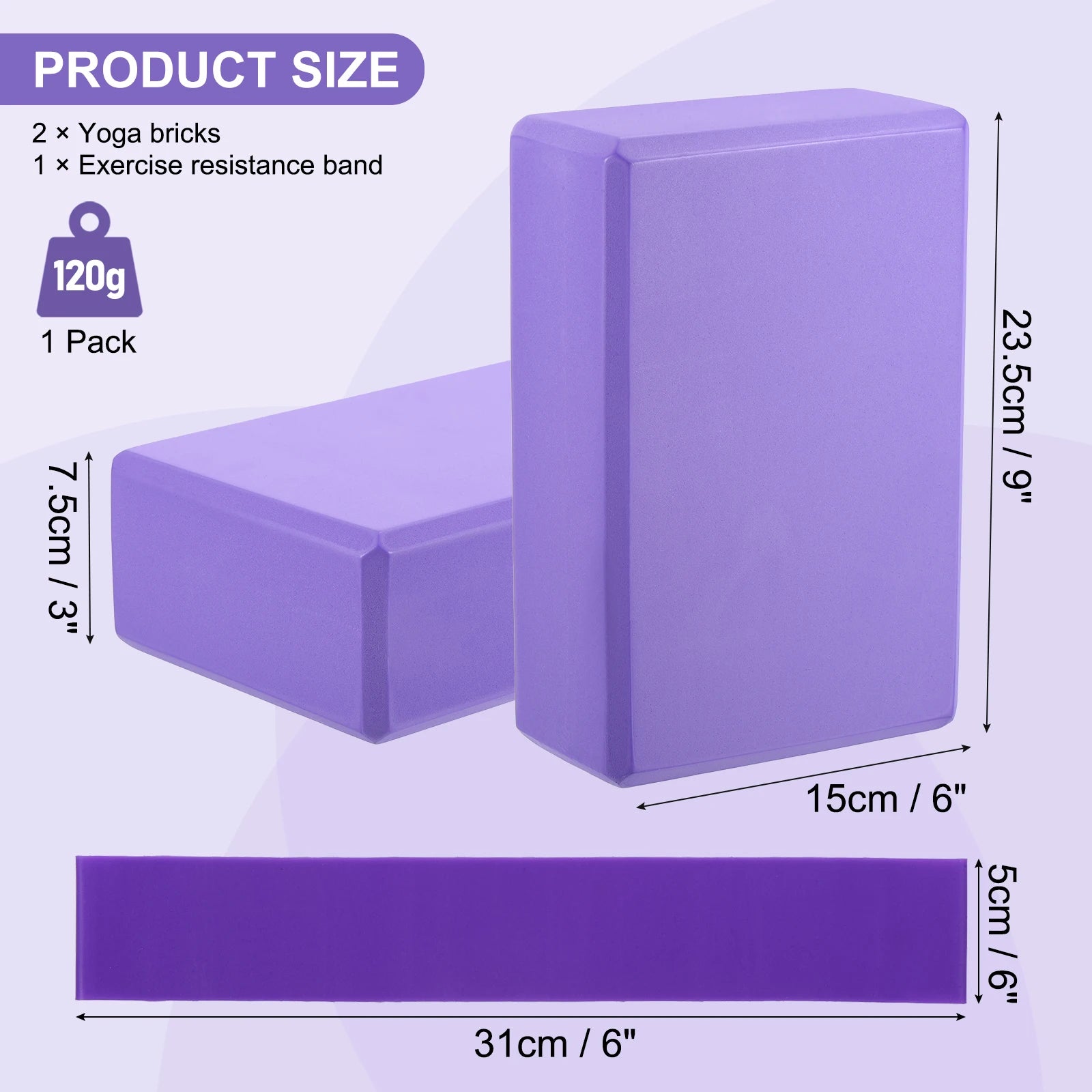 Blocs de construction de Yoga et 1 ensemble de bandes de résistance, Cubes, briques Pilates, tapis de renfort, équipement d'exercice à domicile, Fitness, 2 pièces