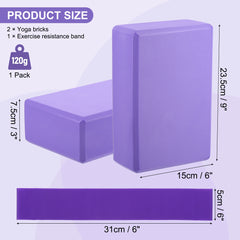 Blocs de construction de Yoga et 1 ensemble de bandes de résistance, Cubes, briques Pilates, tapis de renfort, équipement d'exercice à domicile, Fitness, 2 pièces