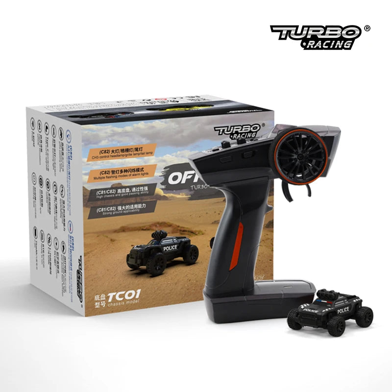 Turbo Racing 1:76 C82 RC voiture Mini voiture RTR entièrement proportionnelle jouets avec lumières fraîches pour camion RC voiture enfants et adultes cadeau