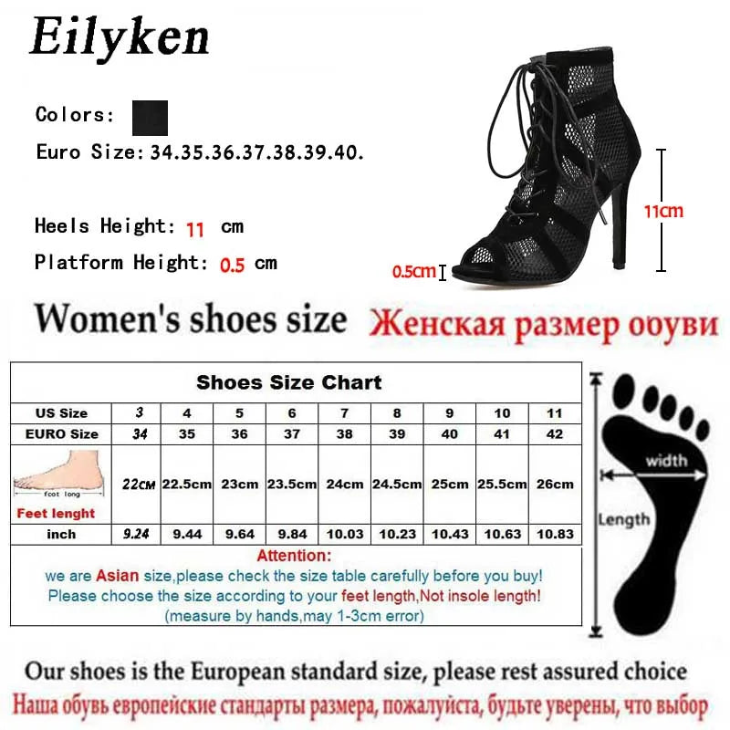 Eilyken Sexy mode femmes chaussures très léger confort haute qualité talons fins bout ouvert danse femme sandales taille 43