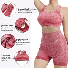 Ensemble de Yoga Shorts de gymnastique femmes Sport soutiens-gorge brassière hauts d'entraînement pour femmes vêtements de Yoga Fitness Leggings ensemble de gymnastique ensembles de Yoga sans couture