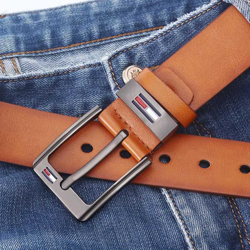 1X Haute Qualité Hommes Ceinture Alliage Boucle Carrée Mâle PU Cuir Ceinture Hommes Mâle Sangle Épingle Boucle Fantaisie Vintage Jeans Ceinture Sangle