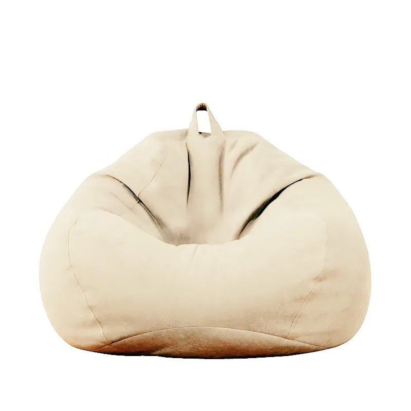 Bean Bag Chair without Filling Stuffed Giant Beanbag Sofa Bed Thick Linen Flocking Pouf Ottoman Seat Puff Lounge Furniture