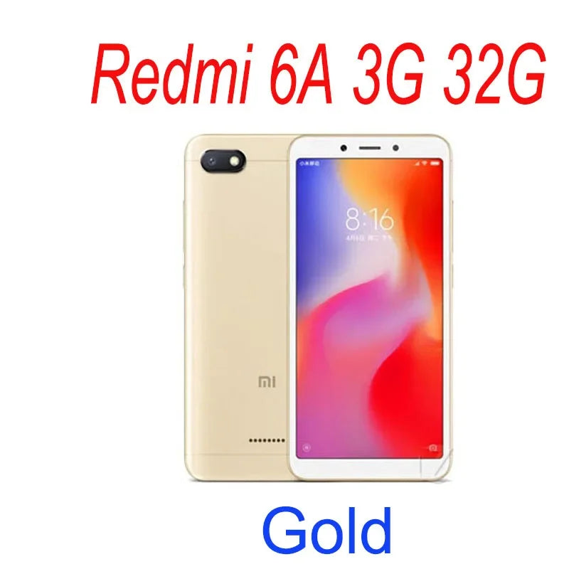 Smartphone d'origine Xiaomi Redmi 6A 3 + 32 Go vente en gros téléphones mobiles Xiaomi débloqués Android Google Play Redmi 6 Global Frimware