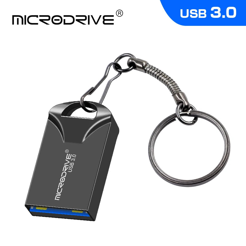 High Speed USB 3.0 Metal Flash Drive 16GB 32GB 64GB 128GB Pendrive Waterproof usb drive Pen Mini memory Sticks with key ring
