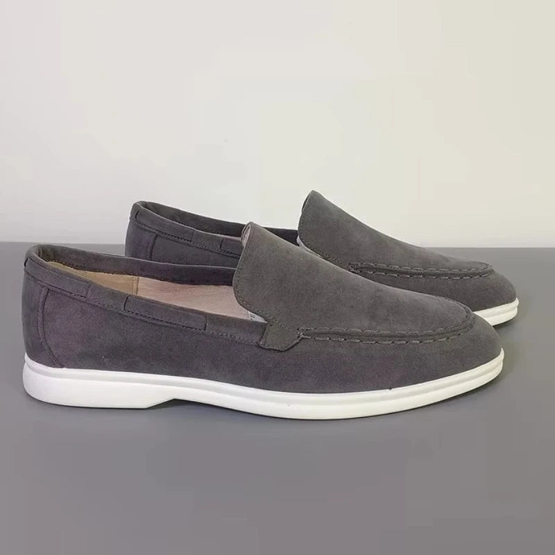 Mocassins classiques en cuir suédé pour hommes, chaussures décontractées, marque de luxe, respirantes, à enfiler, chaussures de conduite