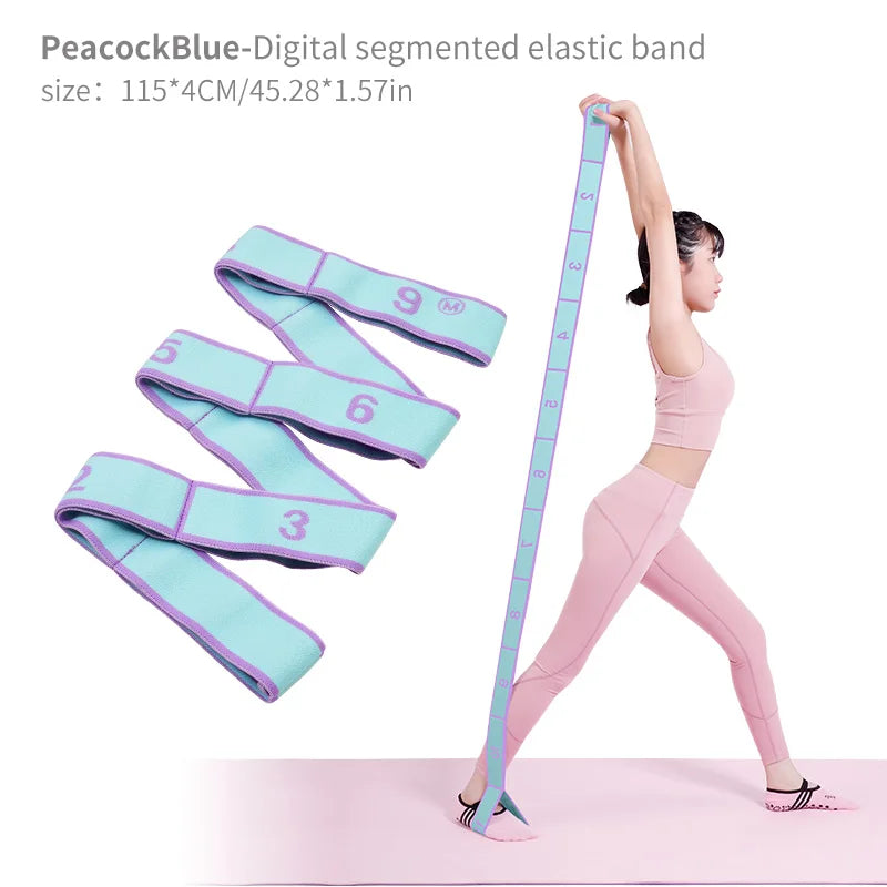 Sangle d'étirement élastique de yoga avec boucles, sangle extensible pour ballet, jambe, corps, bande extensible pour yoga, danse, Pilates, gymnastique