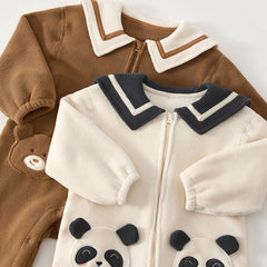 Barboteuse de noël pour bébé, manches longues, polaire chaude d'hiver, vêtements d'extérieur pour nourrissons, combinaisons unisexes pour garçons et filles