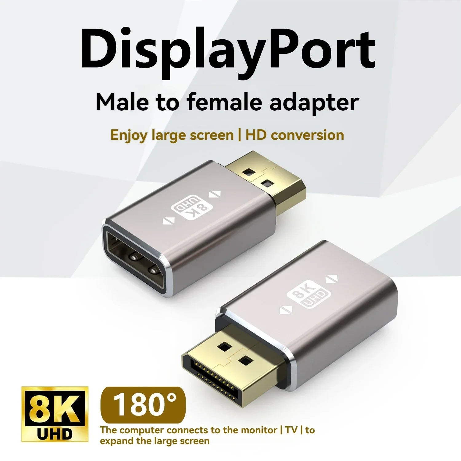DP mâle à femelle coude à Angle droit de 90 degrés affichage de carte graphique d'ordinateur convertisseur Displayport 4K144hz tête de direction HD 8k