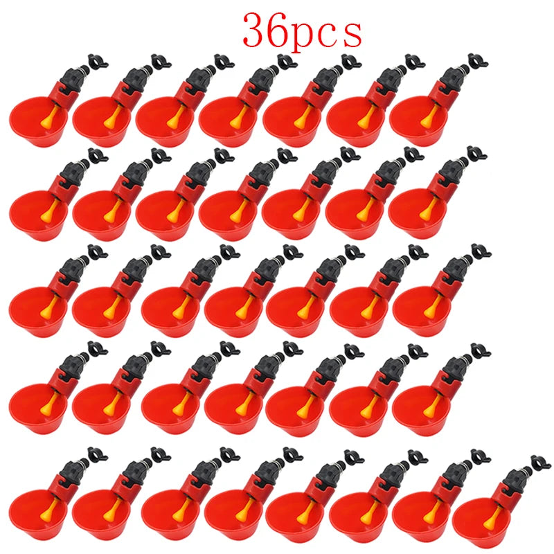 6-36 pièces poulet caille suspendus tasses d'eau mamelon bol à boire oiseaux mangeoire à eau bol abreuvoir tasse pour jardin automatique volaille