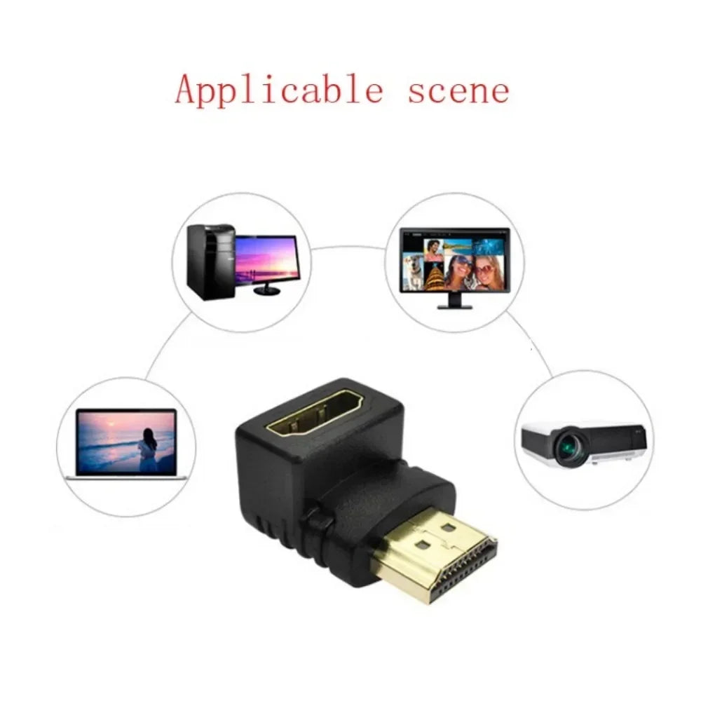 Adaptateur 4K compatible HDMI Adaptateur à angle droit à 90 degrés HDMI 270 degrés HDMI mâle à femelle Convertisseur de connecteur coudé HDMIAdaptateur 4K compatible HDMI Adaptateur à angle droit à 90 degrés HDMI 270 degrés HDMI mâle à femelle Convertisse