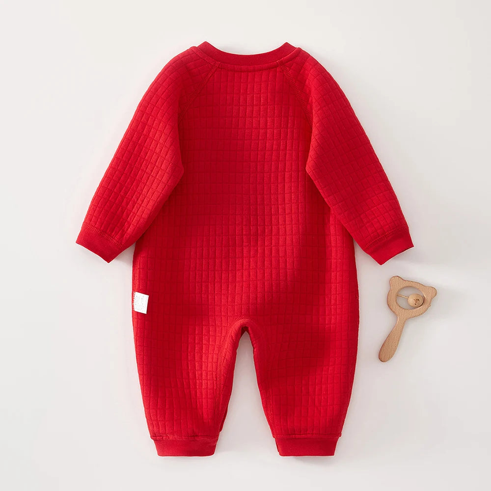 Barboteuse de noël pour bébé, manches longues, matelassée, chaude, unisexe, vêtements pour nouveau-né, garçons et filles, combinaisons pour nourrissons du nouvel an, automne et hiver