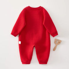 Barboteuse de noël pour bébé, manches longues, matelassée, chaude, unisexe, vêtements pour nouveau-né, garçons et filles, combinaisons pour nourrissons du nouvel an, automne et hiver