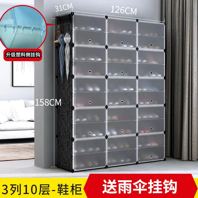 Étagère à chaussures moderne et simple multicouche, gain de place et économique, armoire anti-poussière pour la maison, étagère à chaussures de grande capacité