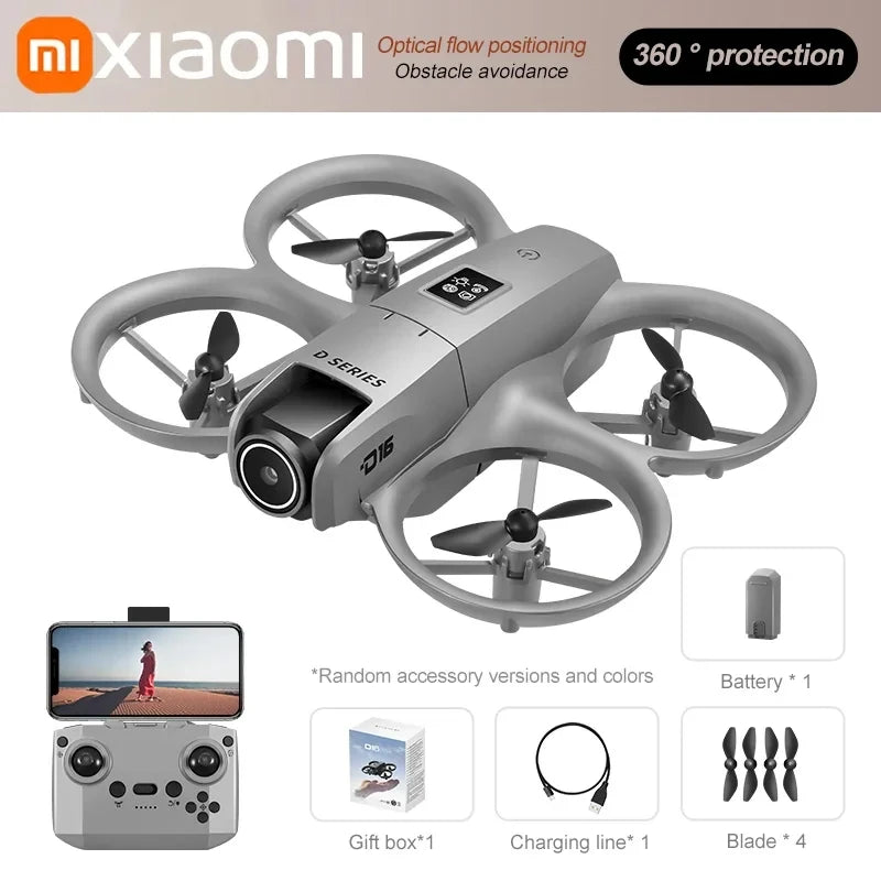 Xiaomi D16 Mini Drone double caméra 8K HDAerial avion évitement d'obstacles UAV fixe télécommande avion cadeau jouets 20000M