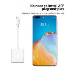 Lecteur de carte OTG Type C 4 en 1, clé USB SD TF, pour tablette iPad, USB Type C vers carte mémoire intelligente pour Xiaomi Huawei