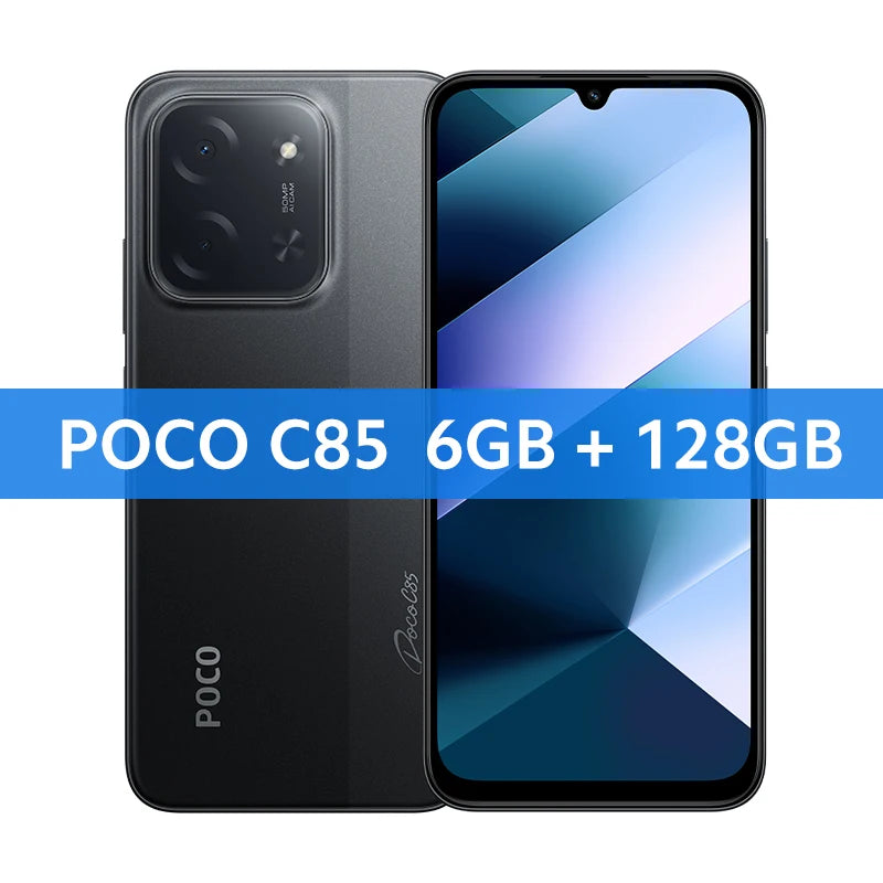 POCO C85 Version mondiale Smartphone MediaTek Helio G81-Ultra 6.9 "affichage Dot Drop batterie 6000mAh 50MP double caméra 33W NFC IP64