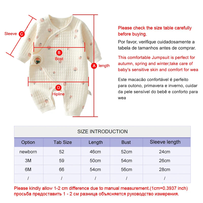 Ircomll nouveau-né bébé vêtements automne hiver chaud coton bébé barboteuses pyjamas pour filles garçons infantile vêtements de maison bébé vêtements