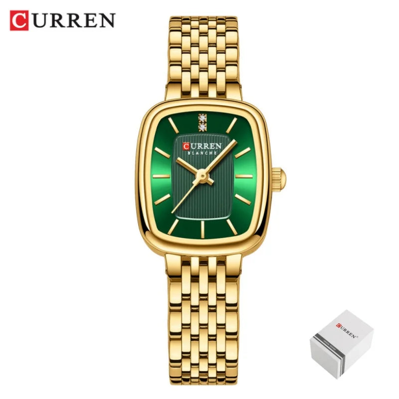 CURREN 9093 mode Quartz femmes montre Simple élégant cadran carré or bracelet en acier inoxydable étanche loisirs affaires montres