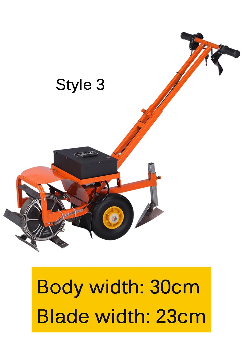 Tondeuse à gazon électrique avec fonction de désherbage et de rotation du sol, désherbage, ameublissement du sol