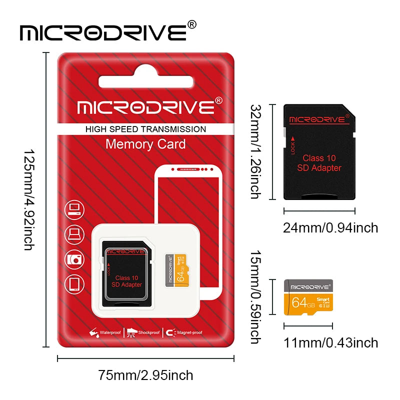 Carte Micro TF SD, mémoire Class10, 32 go 64 go 128 go 256 go, extrême Pro, écriture à grande vitesse, Super compatibilité, caméra de téléphone, carte mémoire