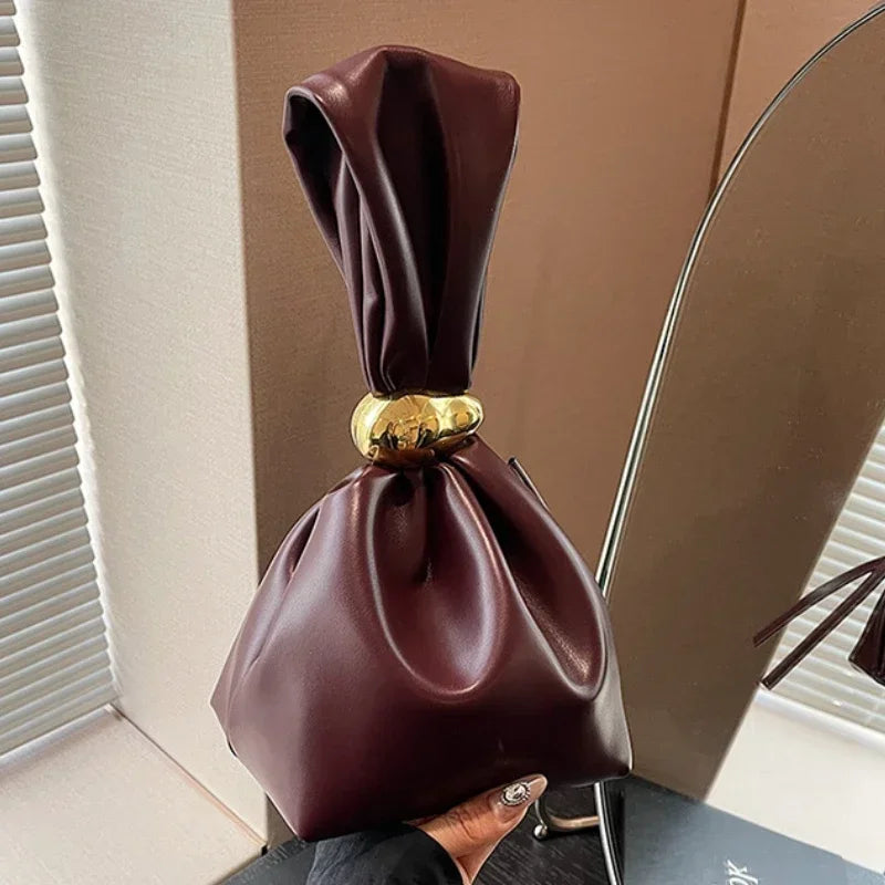 Pochette personnalisée en cuir souple pour femmes, Mini pochette seau plissée de luxe de styliste, sacs de soirée de fête à fermeture éclair latérale de tempérament