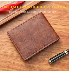 Porte-monnaie noir en cuir PU pour hommes, porte-cartes d'identité d'affaires pour hommes, fentes multiples, sacs d'argent décontractés, grande capacité, dollar