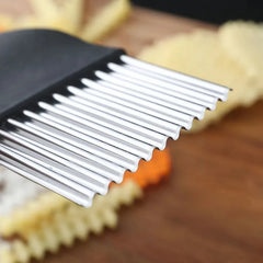 Trancheuse de pommes de terre en acier inoxydable, pâte, légumes, fruits, froissé, couteau de cuisine ondulé, hachoir, outils pour frites, Gadget