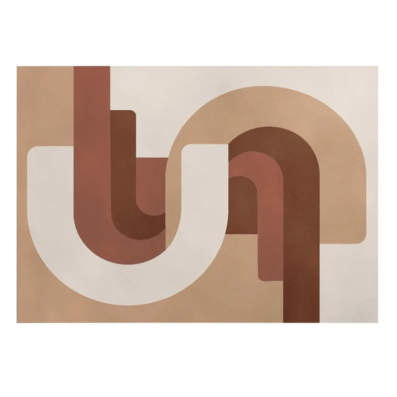 Tapis de luxe léger pour salon, en forme irrégulière, en peluche, polymères de sol, nordique, décor de chambre à coucher, rayé, épais, non ald lea