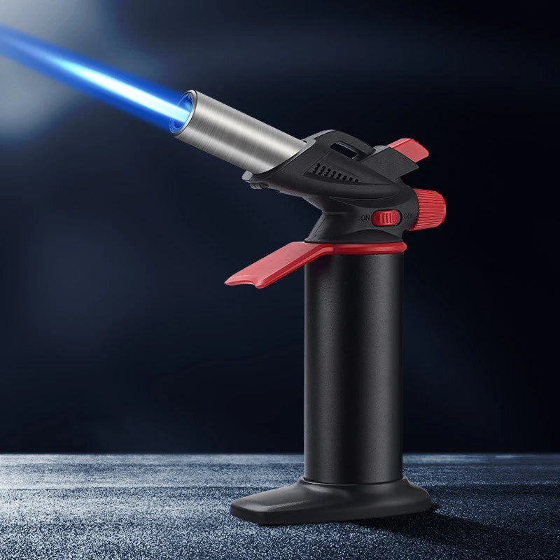 Powerful Windproof Blue Flame Jet Torch Gas Lighter Outdoor Cigar Barbecue Cooking Kitchen Butane Refillable Metal Welding Gun
