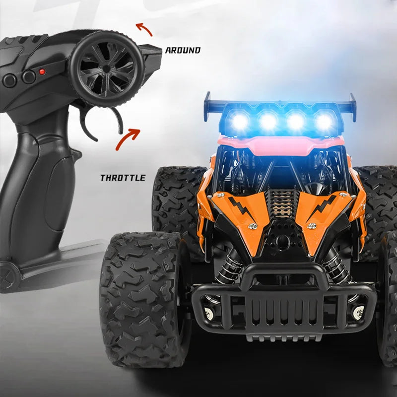 Voiture télécommandée tout-terrain à dérive avec LED, véhicule d'escalade Rc à grande vitesse, camions 2.4G, jouet d'extérieur pour enfants, cadeau, 1:16