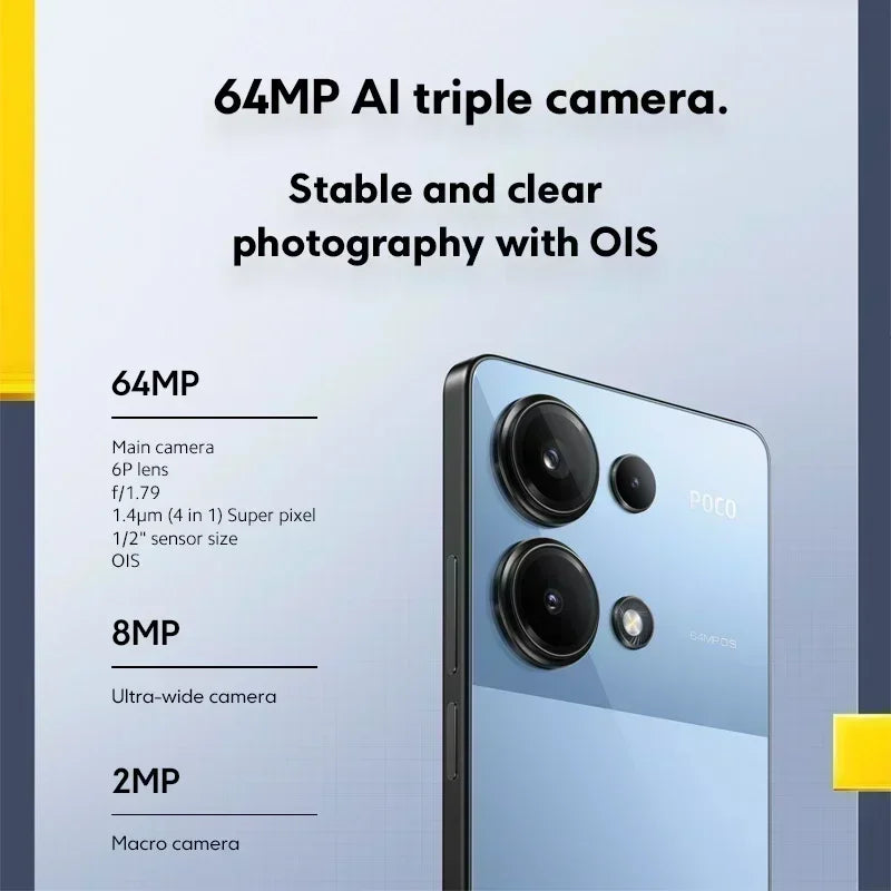 POCO-Smartphone M6 Pro 4G, version globale, Helio G99 Ultra, flux 120Hz, AMOLED, triple caméra 64MP, OIS 67W, développements turbo