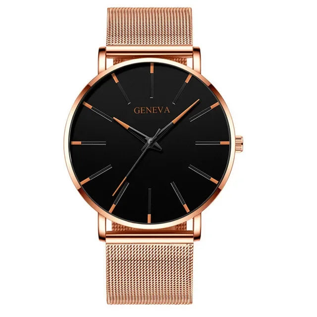 2024 Nouveau Montres de Mode Pour Hommes Luxe Ultra Mince En Acier Inoxydable Bracelet De Quartz Montre En Or Rose Hommes Montre Cadeaux Reloj Hombre