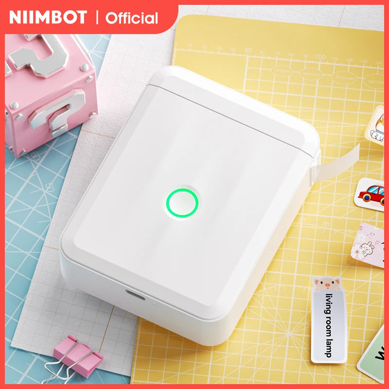 NIIMBOT D110 Version améliorée imprimante d'étiquettes thermiques Mini fabricant d'étiquettes intelligent Portable avec ruban pour bureau maison cuisine école