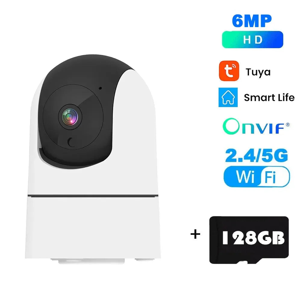 Tuya-Caméra de surveillance intérieure IP WiFi HD 6MP/5G, dispositif de sécurité sans fil, babyphone vidéo, avec suivi automatique et vision nocturne infrarouge et n'aime x6