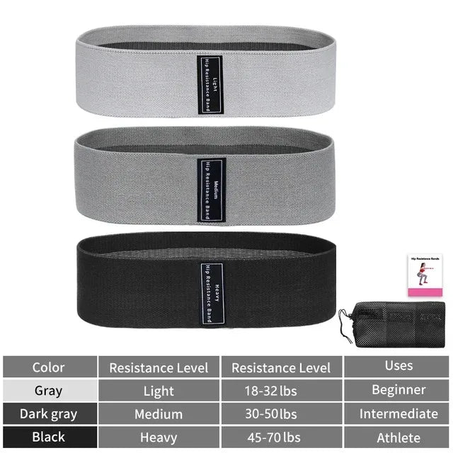Bandes de résistance en tissu pour butin de hanche, bandes élastiques d'entraînement pour fessiers et cuisses, cercle de Squat, bandes de Fitness extensibles, boucles, équipement de gymnastique et de Yoga