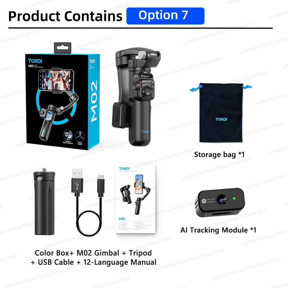 Support Téléphone Gimbal 3 Axes à Main, Enregistrement Vidéo Anti-Tremblement avec Trépied Selfie Stabilisateur pour Xiaomi iPhone et Smartphones