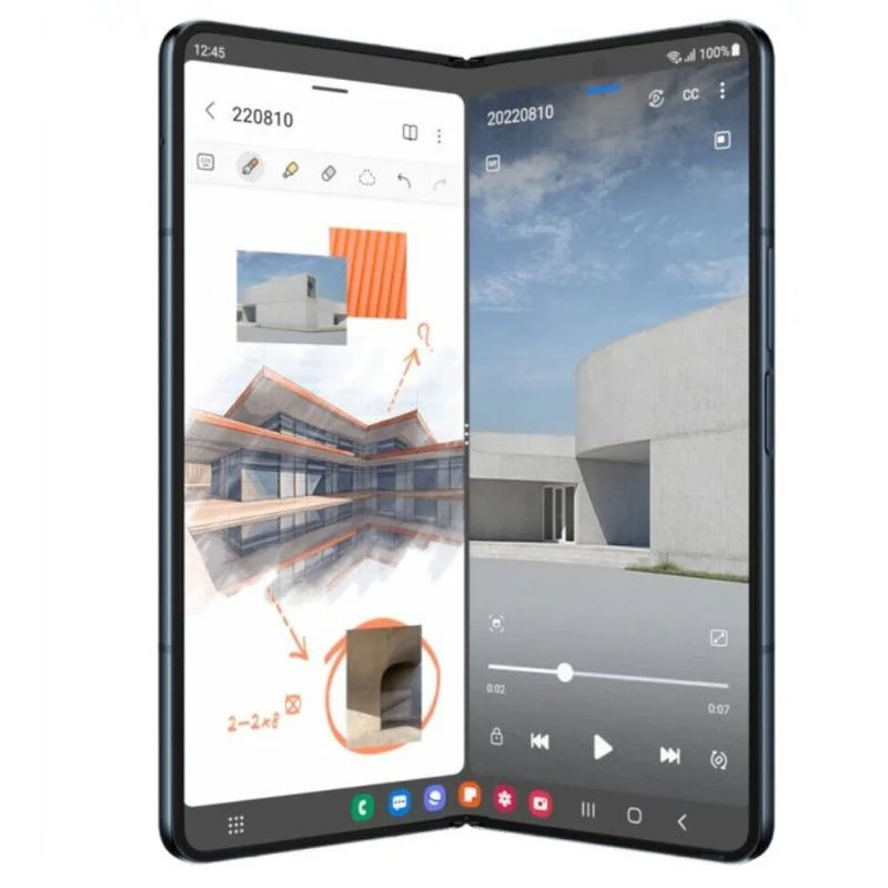 Samsung Galaxy Z Fold4 Fold 4 5G F936B Version mondiale 7.6 "AMOLED 12GB RAM 256/512GB ROM Snapdragon NFC 99% nouveau téléphone portable