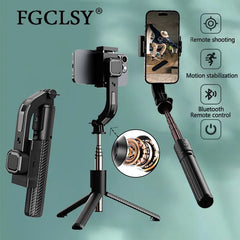 FGCLSY Bluetooth stabilisateur de cardan portable téléphone portable perche à Selfie trépied réglable en alliage d'aluminium pour Smartphone en direct