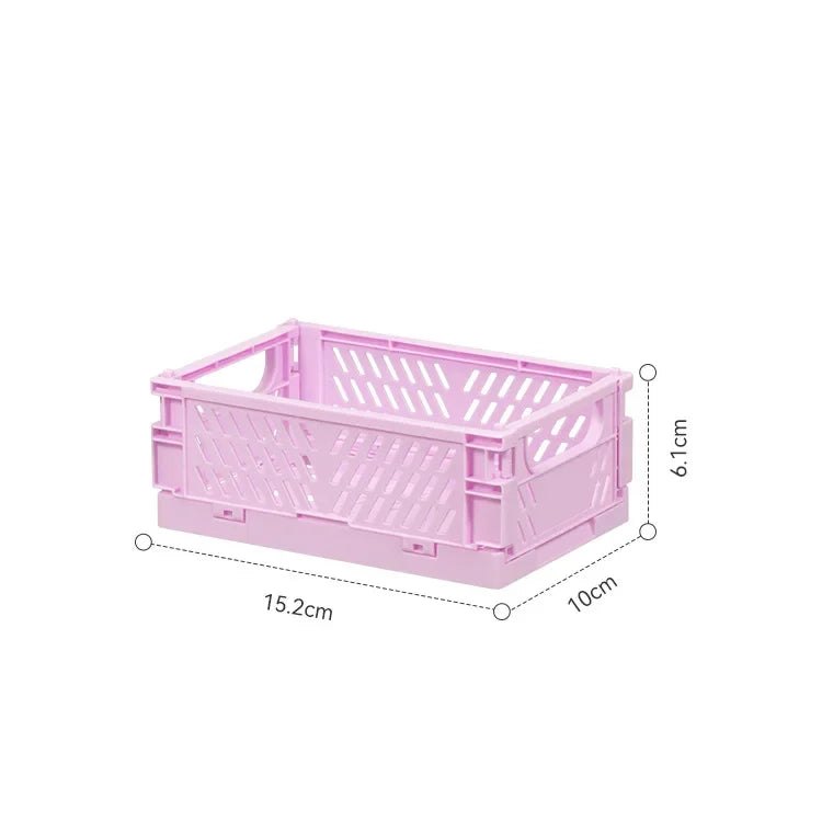 Caisse de rangement pliable en plastique, panier pliable, empilable, mignon, maquillage, bijoux, jouets, boîtes pour boîte de rangement, organisateur Portable