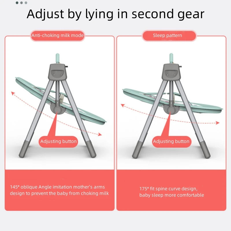 Berceau électrique intelligent avec télécommande pour bébé de 6 à 12 mois, chaise à bascule, dispositif de sommeil