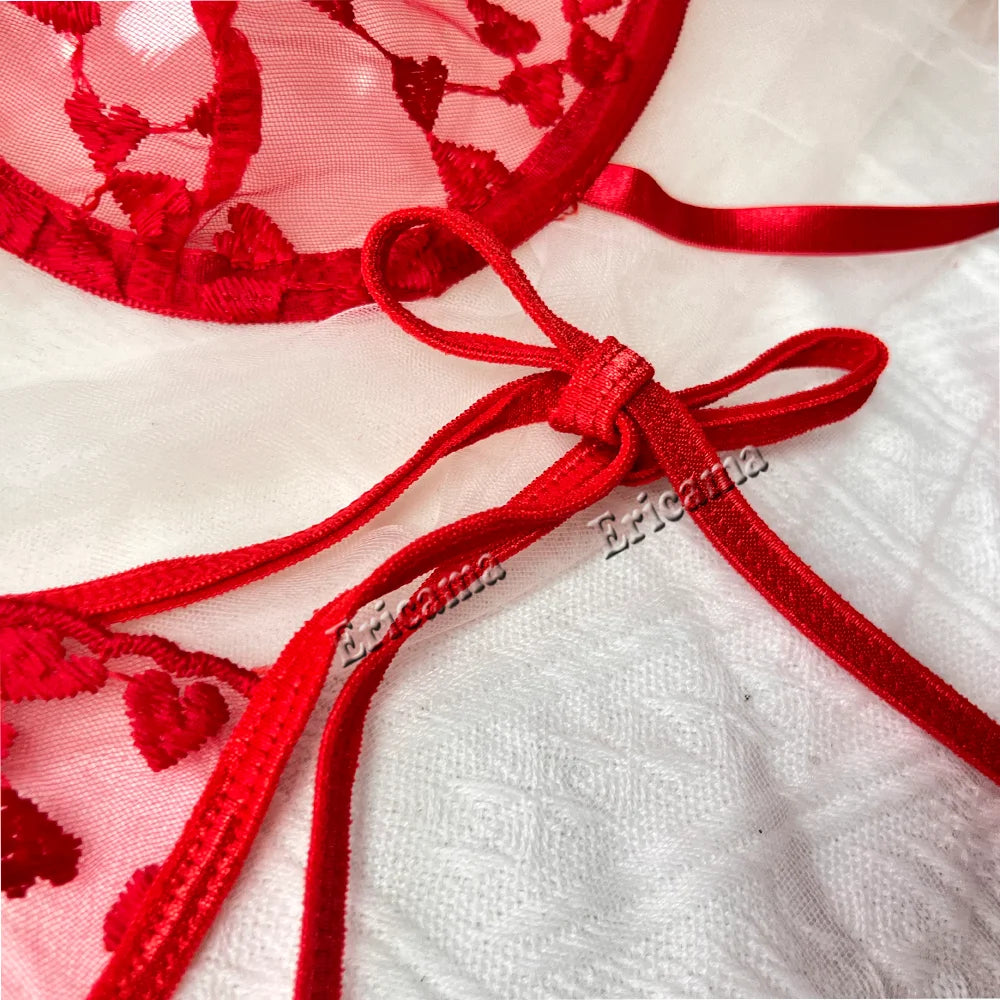 Ensemble de Lingerie femmes nuit belle Sexy 2 pièces broderie florale sous-vêtements Sexy lingerie érotique ensemble de sous-vêtements ensemble de soutien-gorge érotique