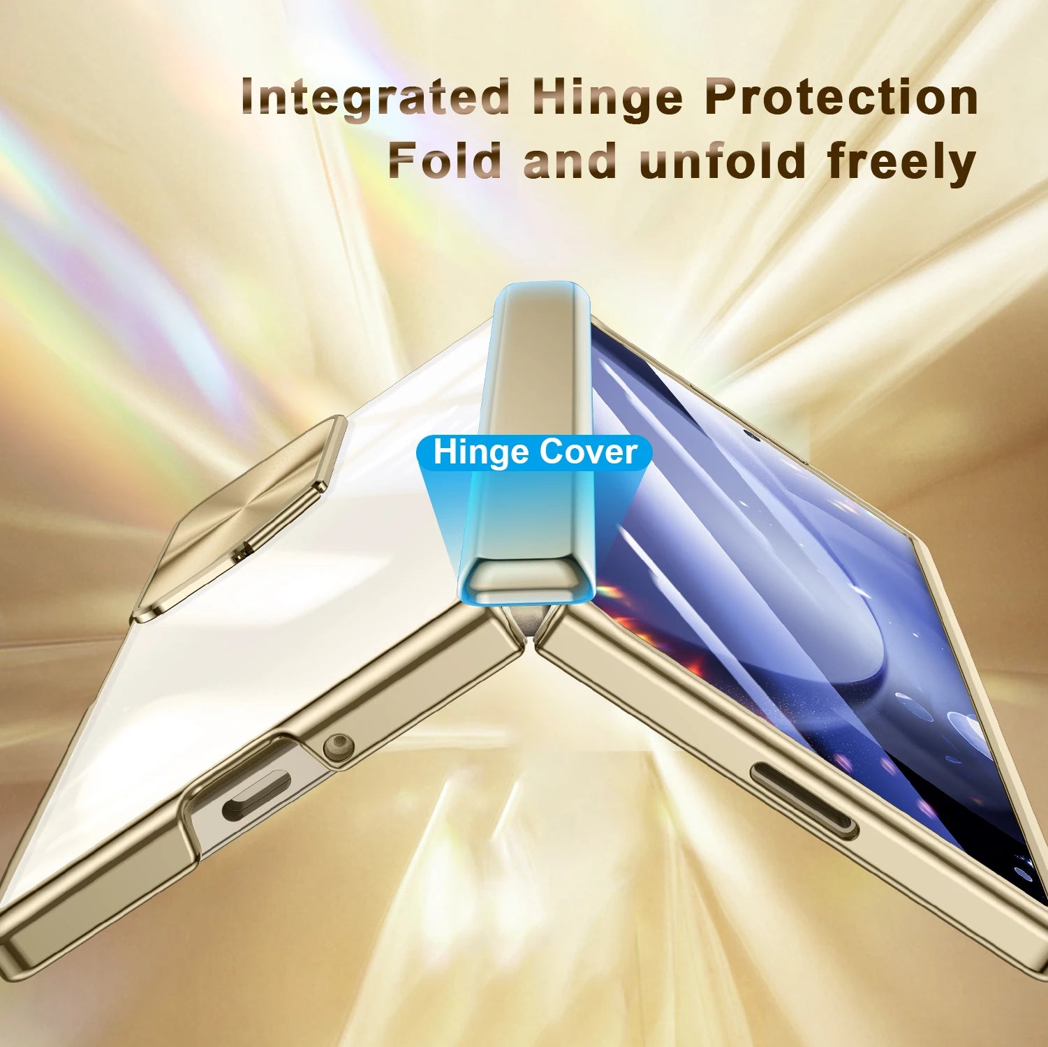 Pour Samsung Galaxy Z Fold 6 étui avec couverture et support Camear mince Protection de charnière tout compris étui transparent galvanisé