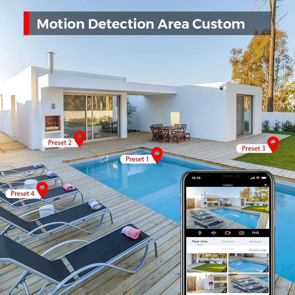 4MP extérieur Wifi caméra 2K HD sécurité PTZ IP caméra AI Auto détecter suivi bébé intérieur nuit caméra couleur Surveillance ICSee