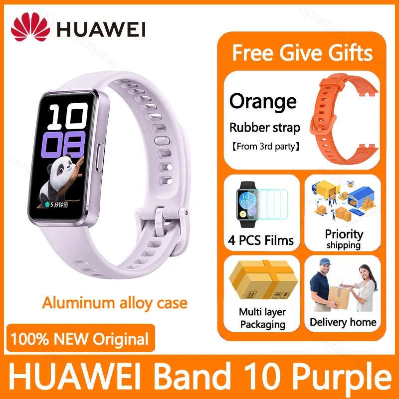 Montre connectée Huawei Band 10, originale, Compatible avec IOS et Android, suivi du sommeil, moniteur de santé, autonomie de 14 jours, nouvelle collection 2025