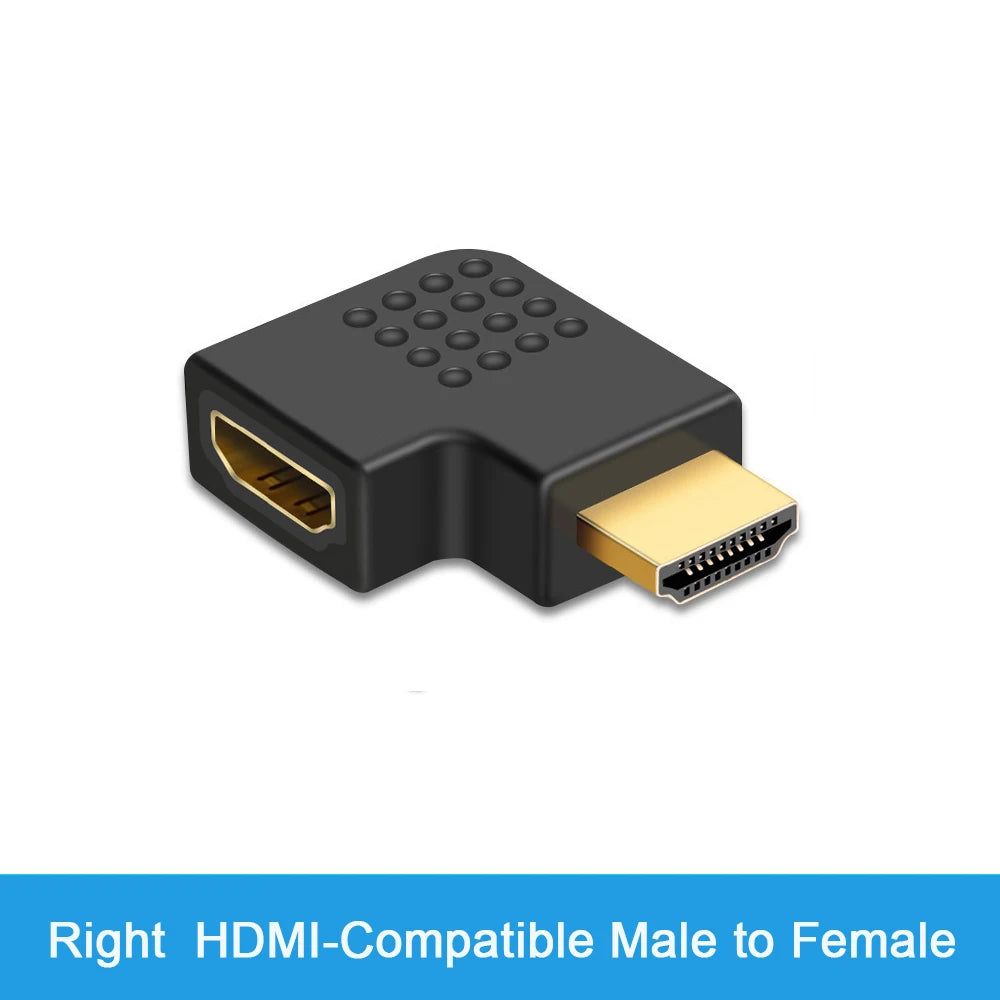 Adaptateur Compatible HDMI, convertisseur mâle à femelle à Angle droit de 90 à 270 degrés, connecteur HD 4K, prolongateur Mini/Micro Compatible HDMI