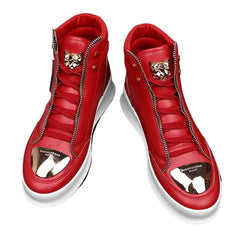 Baskets montantes décontractées pour hommes, chaussures de Skateboard à la mode, plateforme léopard, chaussures d'entraînement, bottines pour hommes, 2024