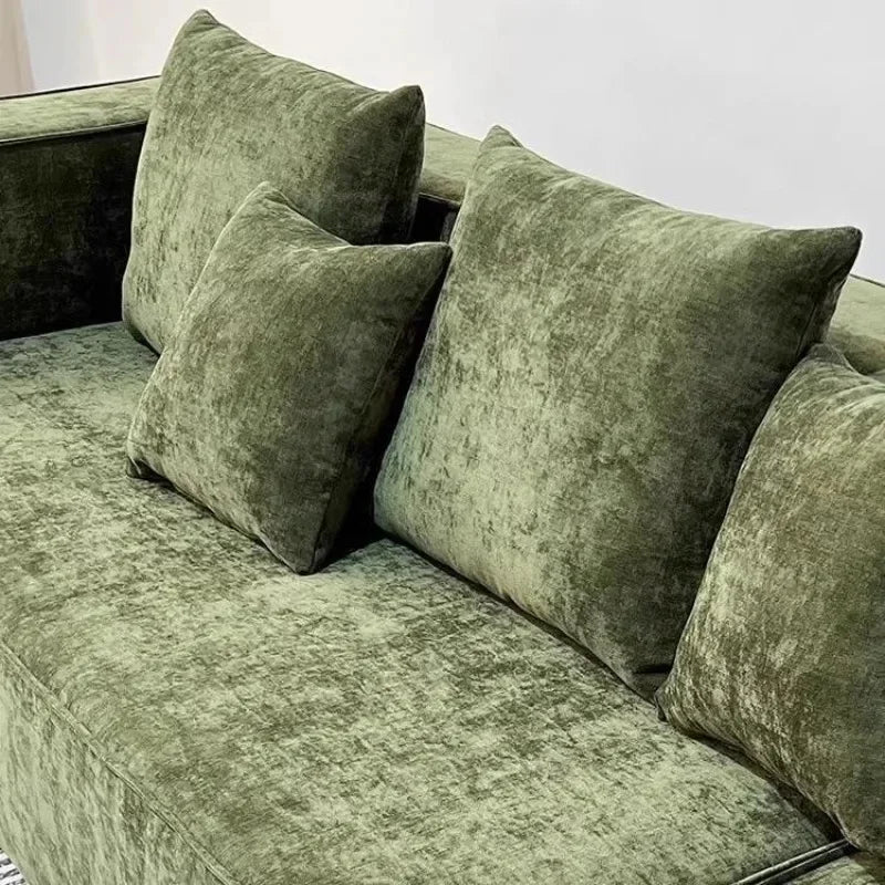 Canapé d'angle moderne et Simple en tissu avec Compression sous vide, conception de bloc de Tofu en éponge Pure pour le salon